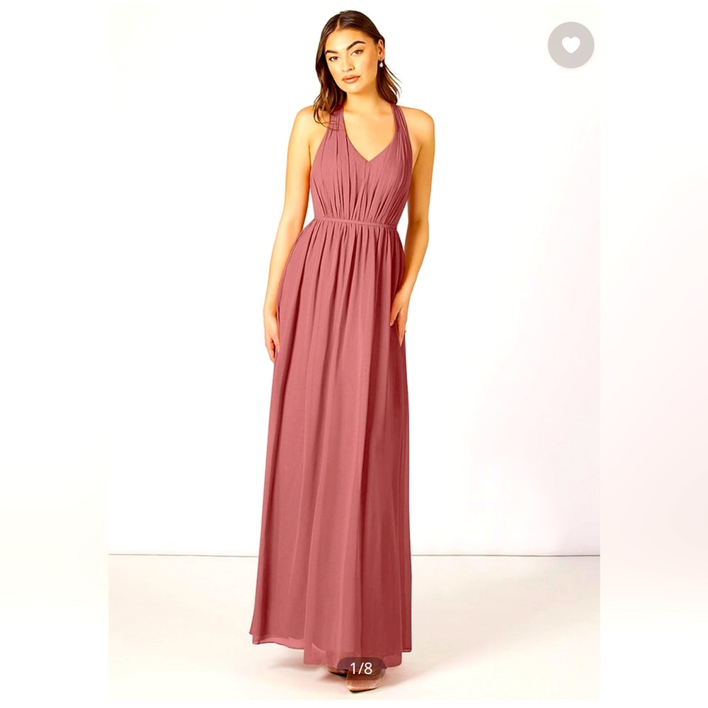 Azazie Nikka Bridesmaid Formal Prom Dress in Dusty Rose Size 14